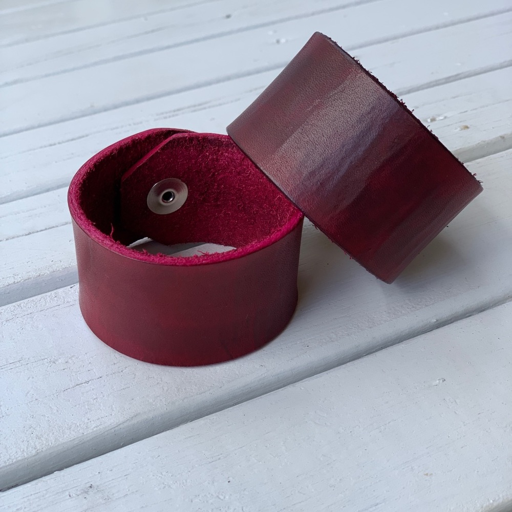 Red Leather Cuff